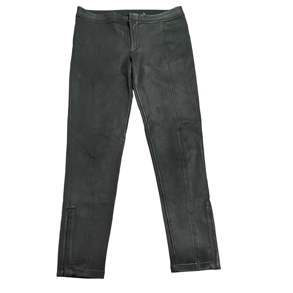 Heather Womens black waxed structured legging, size Large